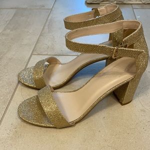 Brand new gold glitter heels